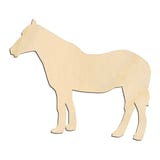 Laser-cut baltic birch silhouette of BROAD STANDING HORSE