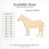 Size reference chart for BROAD STANDING HORSE