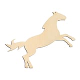 Laser-cut baltic birch silhouette of LEAPING HORSE