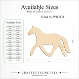 Size reference chart for Walking Horse Profile