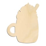 Laser-cut baltic birch silhouette of HOT COCOA MUG WHIPPED CREAM