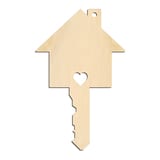 Laser-cut baltic birch silhouette of HOUSE HEART TOP KEY