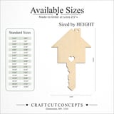 Size reference chart for HOUSE HEART TOP KEY
