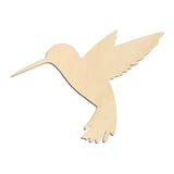 Laser-cut baltic birch silhouette of HUMMINGBIRD HOVERING