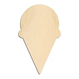 Laser-cut baltic birch silhouette of ICE CREAM CONE SINGLE SCOOP