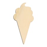 Laser-cut baltic birch silhouette of ICE CREAM CONE SOFT SWIRL