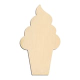 Laser-cut baltic birch silhouette of ICE CREAM CONE TALL SWIRL