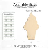 Size reference chart for ICE CREAM CONE TALL SWIRL