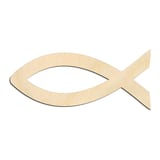 Laser-cut baltic birch silhouette of ICHTHYS SYMBOL CLASSIC