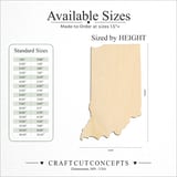 Size reference chart for INDIANA STATE CRAFT VARIANT