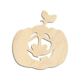 Laser-cut baltic birch silhouette of Jack-O'-Lantern Wink Curled Vine