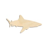 Laser-cut baltic birch silhouette of JAGGED FIN SHARK