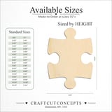 Size reference chart for JIGSAW PUZZLE PIECE