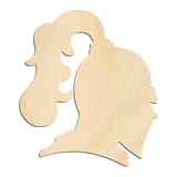 Laser-cut baltic birch silhouette of Kissing Couple Silhouette