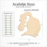 Size reference chart for Kissing Couple Silhouette