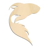 Laser-cut baltic birch silhouette of KOI FISH CURVED UPWARD