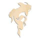 Laser-cut baltic birch silhouette of KOI FISH SWIMMING FLOWING FINS