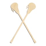 Laser-cut baltic birch silhouette of LACROSSE STICKS