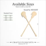 Size reference chart for LACROSSE STICKS