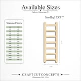 Size reference chart for Straight Ladder