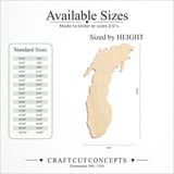 Size reference chart for LAKE MICHIGAN