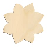 Laser-cut baltic birch silhouette of LARGE PEDAL SUN FLOWER