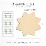 Size reference chart for LARGE PEDAL SUN FLOWER