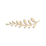 Laser-cut baltic birch silhouette of LAUREL BRANCH SINGLE STRAIT