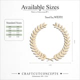 Size reference chart for LAUREL BRANCH WREATH OPEN