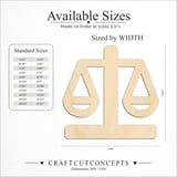Size reference chart for LEGAL SCALE
