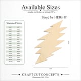 Size reference chart for LIGHTNING BOLT