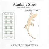 Size reference chart for LIZARD CLIMBING GECKO