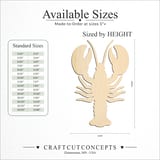 Size reference chart for LOBSTER BROAD CLAWS