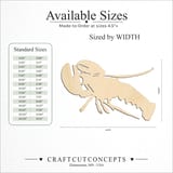 Size reference chart for Lobster Side Profile with Extended Antennae