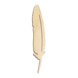 Laser-cut baltic birch silhouette of LONG BARBED FEATHER