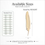 Size reference chart for LONG BARBED FEATHER