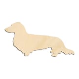 Laser-cut baltic birch silhouette of LONG HAIRED SIDE VIEW DACHSHUND