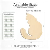 Size reference chart for LONG HAIRED SITTING CAT