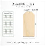 Size reference chart for Long Tag
