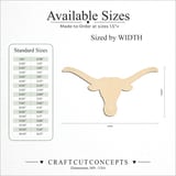 Size reference chart for Longhorn Skull