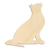 Laser-cut baltic birch silhouette of LOOKING UPRIGHT SITTING CAT
