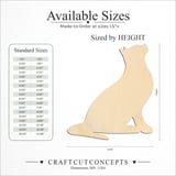 Size reference chart for LOOKING UPRIGHT SITTING CAT