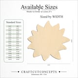Size reference chart for Lotus Flower Silhouette