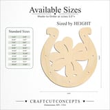 Size reference chart for LUCKY CLOVER HORSESHOE