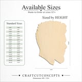 Size reference chart for Male Head Mannequin Silhouette