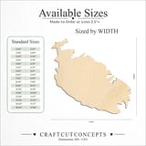 Size reference chart for Malta