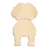 Laser-cut baltic birch silhouette of MALTESE TWO PIECE BACK VIEW