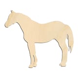 Laser-cut baltic birch silhouette of MANE STANDING HORSE