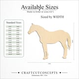 Size reference chart for MANE STANDING HORSE