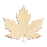 Laser-cut baltic birch silhouette of Pointed Maple Leaf